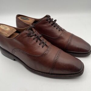 Thursday Everyday Mens 10.5‎ Executive Brown Leather Cap Toe Oxford Dress Shoes